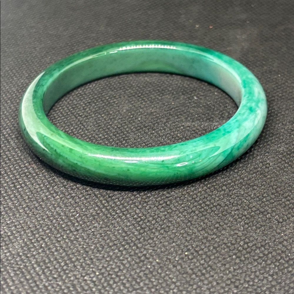 Green Agate Bangle Bracelet - image 1